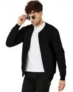 LEOTUDE CASUAL JACKET For Men's Loopknit Regular Fit Full Sleeve Zipper Bomber Jacket for men 