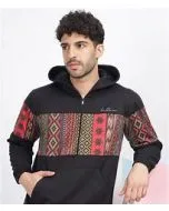 Geometric Print Hooded Sweatshirt