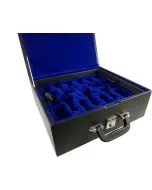 Imports Black Vinyl Velvet Lined Chess Box