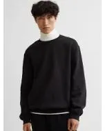 Men Black Relaxed Fit Sweatshirt