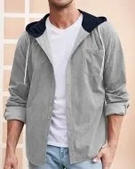 Men Hooded Sweatshirt with Patch Pocket