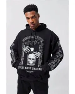 Artistic Graphic Oversized Men's Hoodie