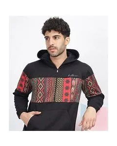 Geometric Print Hooded Sweatshirt