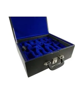 Imports Black Vinyl Velvet Lined Chess Box