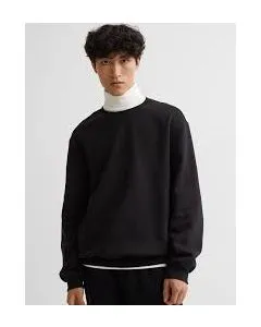 Men Black Relaxed Fit Sweatshirt