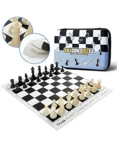 Portable silicone chess set