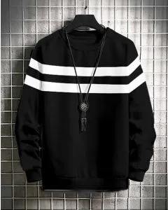 Striped Round-Neck Sweatshirt